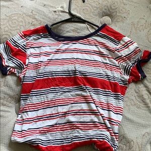 Red White N Blue Ribbed Tee